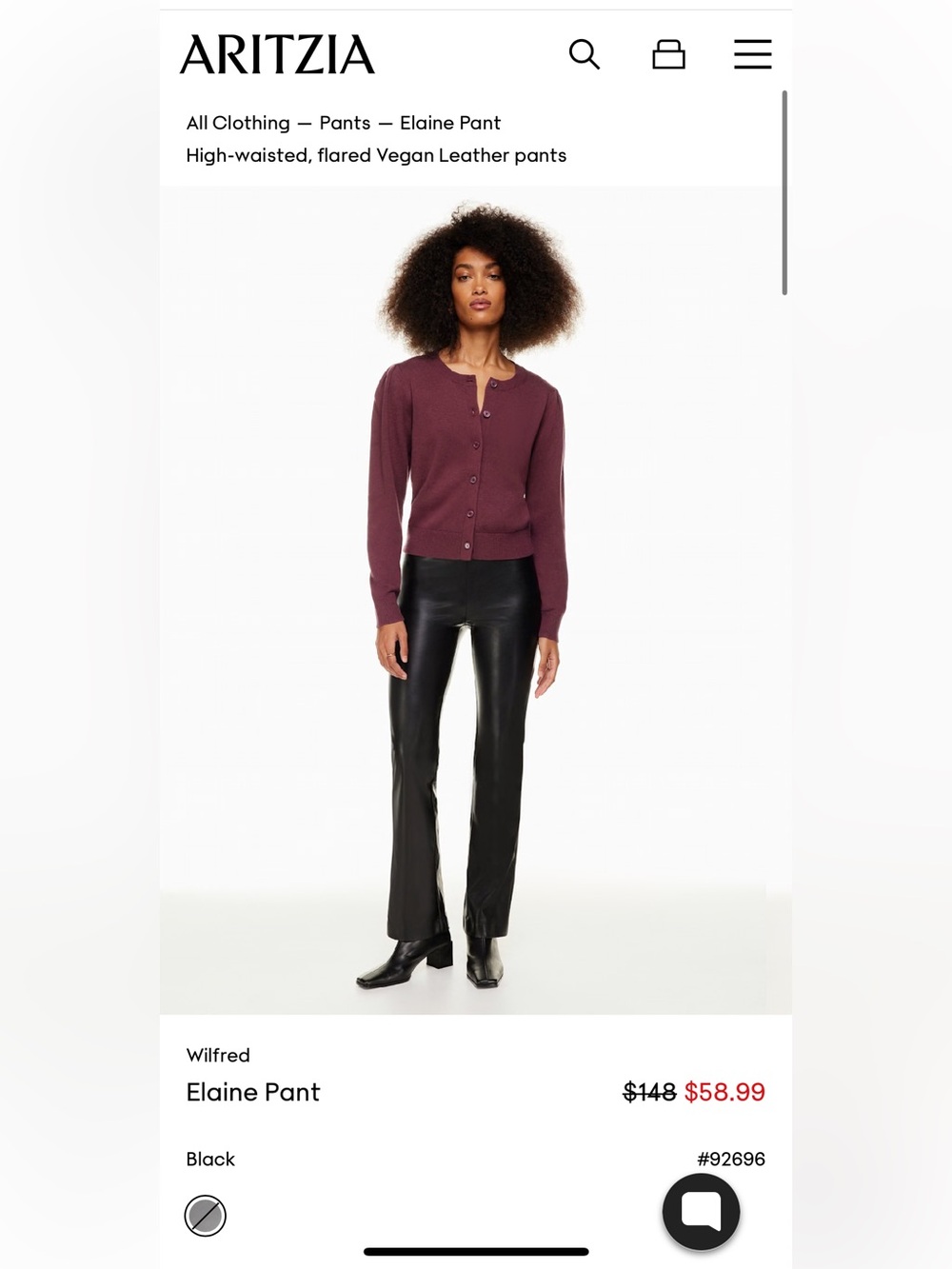Wilfred Elaine Vegan Leather Pant
